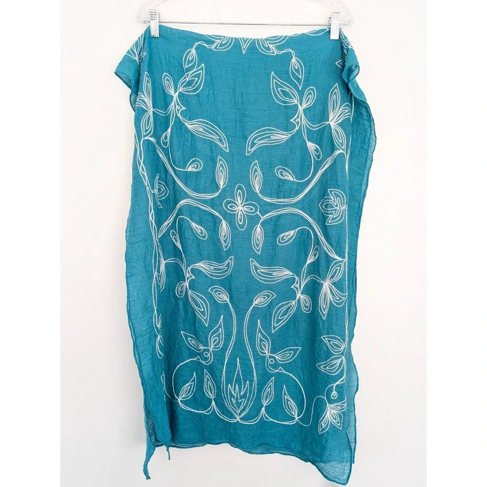 Charming Charlie‎ Embroidered Scarf Long Wrap 72